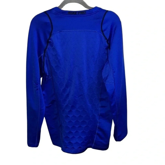 Nike Pro Hyperwarm Blue Fitted Long Sleeve Shirt Size Medium - Picture 4 of 6